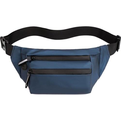 2020 New Simple Fashion mens belt bag Lightweight Waterproof Outdoor Man waist bag MultiFunction Solid mens fanny pack