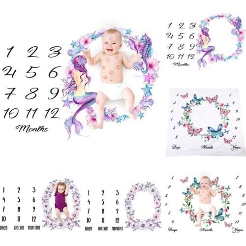 Newborn Baby Girls Boy Blanket Sheets Milestone For Birthday Photography Photo Props Shoots Cloth Accessories