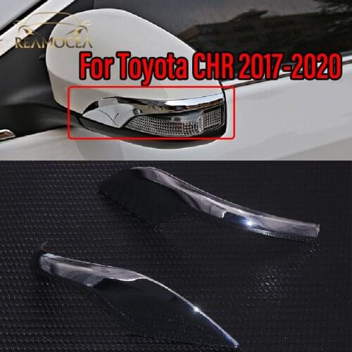 Reamocea 2x Chrome Rearview Mirror Protection Cover Rear View Mirror Trim Strip Styling For Toyota CHR C-HR 2017 2018 2019 2020