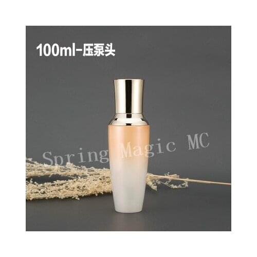 100ml New Orange Glass Cosmetics Bottles High-end Package Bottle For Emulsion/Eye cream/Pump Lotion bottle Cosmetic Container