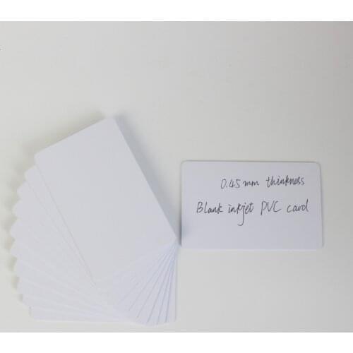 100PCS 20mil 0.45mm thickness Blank Inkjet PVC ID Card 0.45mm Thickness Printable for Epson or Canon Inkjet Printer