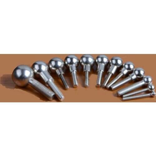 2pcs D10*M6*22mm 3D printer ball head screw robot joint screw integrated bolt 35mm total length 304 stainless steel