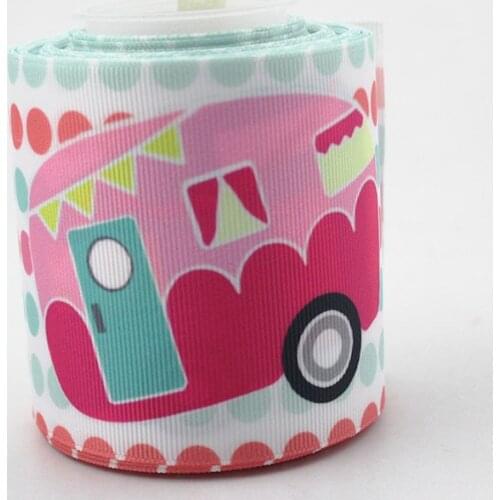 3" Printed Grosgrain ribbon 75mm DIY Handmade Tape 10 yards/lot Cheer bow Party Decoration Material headwear hair bow diy