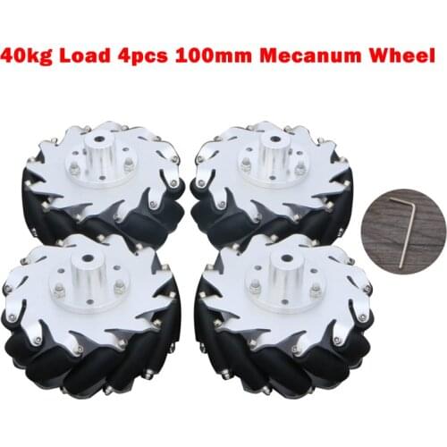 4pcs/set 40KG Big Load 100mm 4 inches Mecanum Wheel Robot Omnidirectional Wheels