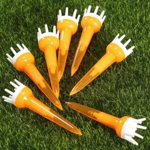 50pcs Plastic Orange Golf Crown Shape Booster Tees 50mm Friction Reduce Tee