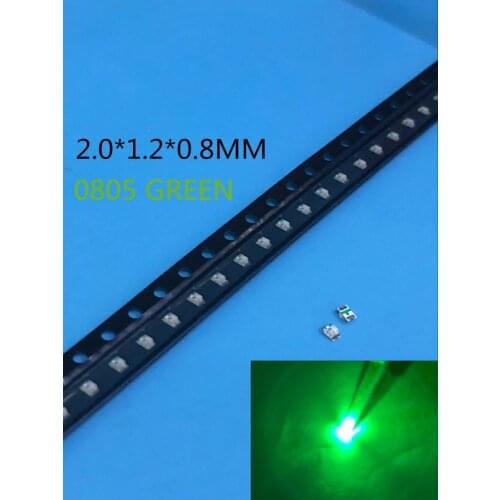 500pcs Green 0805 SMD LED diodes light Pure Green Emerald 520-530nm 3.0-3.4v