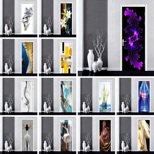 Dancer Yoga Line Art Abstract Graphic Door Sticker Modern Waterproof PVC Material Wardrobe Locker Window Customized Sticker