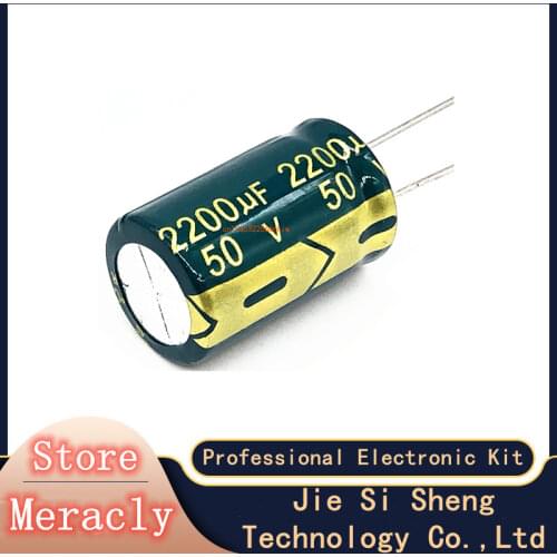 10pcs/lot P35 high frequency low impedance 50V 2200UF aluminum electrolytic capacitor size 16*25 2200UF 50V 50V2200uf 20