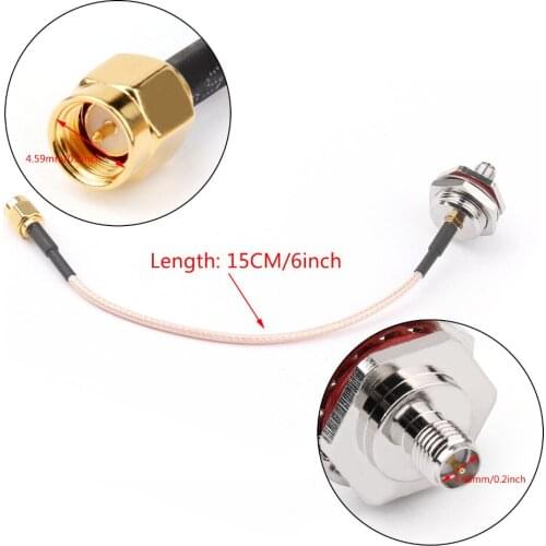 Artudatech 4PCS 15CM RP-SMA Female M16 Bulkhead to SMA Male RG316 Waterproof Cable 6inch Jack Connector Parts