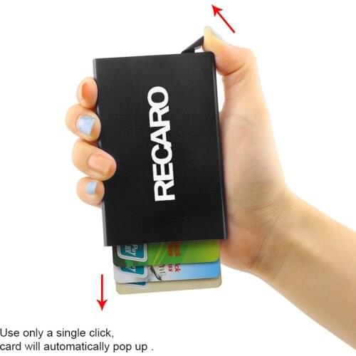 Car Credit Card Holder Stickers Thin Aluminium Metal Wallets Pocket Case Bank Women Men Credit Card Box for Recaro Racing