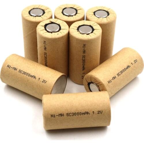 SC3000mAh 5Pcs,high power battery cell,power tool battery,Power Cell,Ni Mh,Discharge rate 10C,recharge battery,battery cell