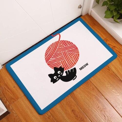 DecorUhome Waterproof door Matte Cartoon Nice cat Kitchen Carpets Bedroom Carpets Decorative staircases Carpets Home Crafts