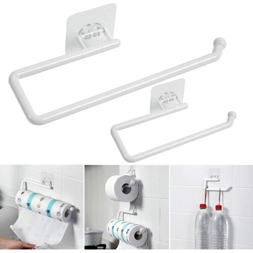 Kitchen Paper Roll Holder Towel Hanger Rack Bar Cabinet Rag Hanging Holder Bathroom Organizer Shelf Toilet Paper Holders