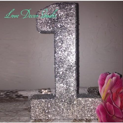 Glittered Number 1- First Birthday Prop-Photo Prop-Chose any numbe 8"tall