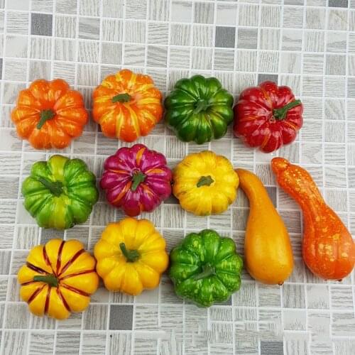 Fake Pumpkin Artificial Gourds autumn fall harvest decorating Thanksgiving table decoration Wedding basket filler