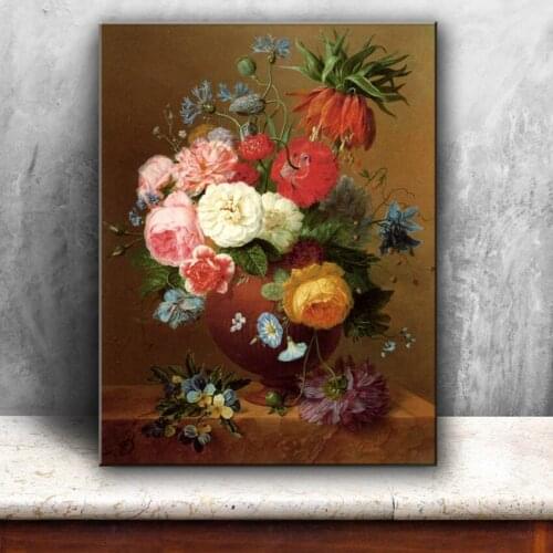 Classical europe flowers retro vase landscape canvas printings oil painting printed on canvas home wall art decoration pictures