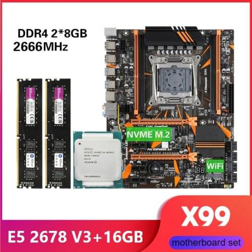 Kllisre base X99 D4, Xeon E5 2678 V3 LGA2011-3 CPU, 2 uds. X 8GB = 16GB, 2666MHz, DDR4 memory