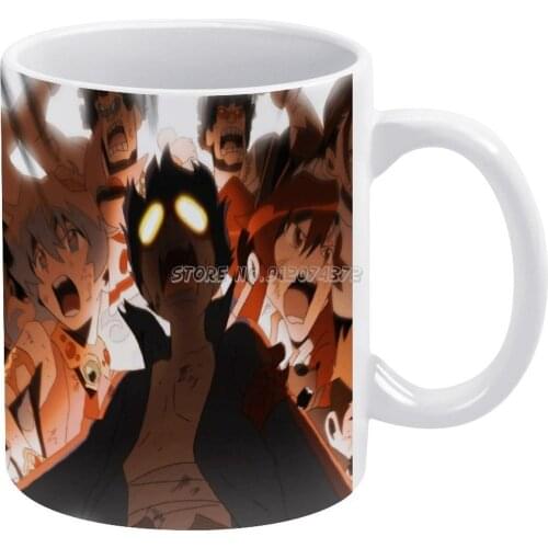Gurren Lagann United Coffee Mugs Style Cartoon Tea Coffee Mug Cup Birthday Gift Collection Gurren Lagann Yoko Row Row Fight The