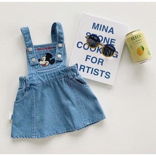 Disney Newborn Clothes Baby Romper Kids Girl Cowboy Dress Minnie Mickey Mouse Onesies Boys Cowboy Sling Pants Cute Sweet Outfit