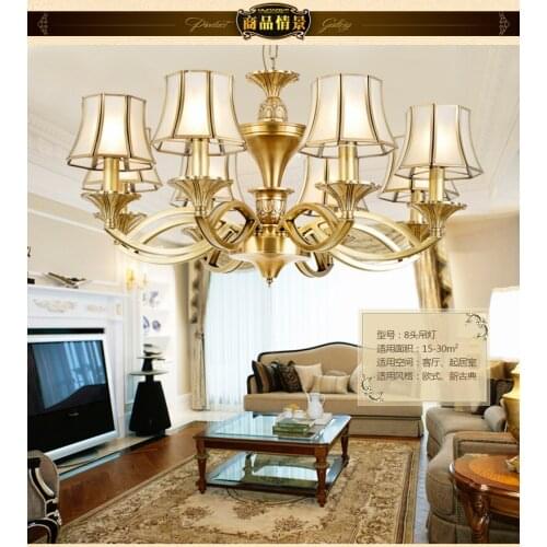 Copper Chandeliers Lighting Luxury Home Lighting Fixture Abajour Lustre Enfant Creative Modo Vintage Hanging Lamp Copper lamps