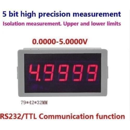0-5.0000V Multifunction DC Voltmeter high precision Digital LED VOLT Meter WITH RS232 Serial alarm signal Voltage Tester