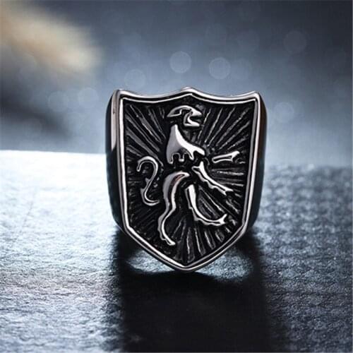 Men Boy Cool Lion King Ring Titanium Stainless Steel Hot Selling Punk Lion Ring