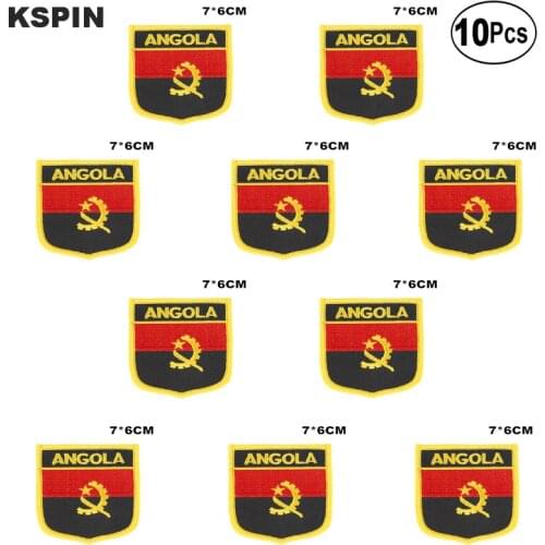 Angola Flag Embroidery Patches Iron on Saw on Transfer patches Sewing Applications for Clothes in Home&Garden