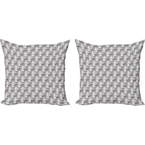 Zentangle Jellyfish Pillow Cushion Cover Pack of 2 Monochrome Marine Animal Zippered Double-Sided Accent for Living Room