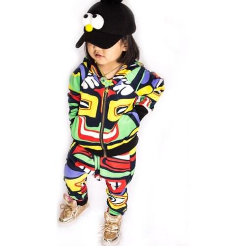 New fashion maya childrens clothing set dance wear Costumes Jamaica Totem kids sport suits Hip Hop harem pants & sweatshirt
