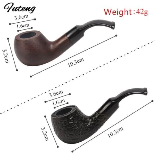 New Handheld Dry Pipe Solid Wood Smoking Pipe Tobacco Pot Wooden Flue Filter With Smoke Pipe Accessories Mens Gadget Gift