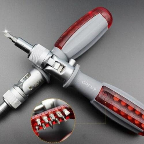 Adjustable Angle Ratchet Screwdriver 180 Degree Adjustable Hexbit Angle Driver Ratchet Wrench Multi-function Screwdriver