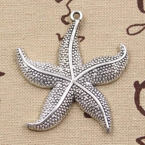 2pcs Charms Starfish 50x43mm Antique Making Pendant fit,Vintage Tibetan Bronze Silver color,DIY Handmade Jewelry