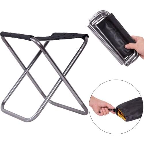 Summer Camping Stool Portable Aluminum Alloy Folding Stool Suitable For 1 Person Outdoor Beach Camping Hiking Fishing Trip Stool