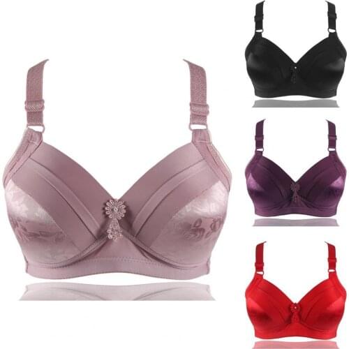 Plus Size Underwear Bras Women Wireless Floral Print Underwear Push Up Breathable Cotton Bra Bralette Top Shaper Slimming Bra