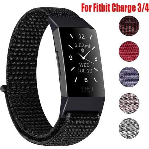 Nylon Watch Strap for Fitbit Charge 3 4 Band Soft Breathable Sport Replacement Bracelet Loop Wristband for Fitbit Accessories