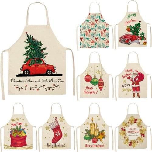 Christmas Sleeveless Linen Apron Ladies Apron Baking Apron Kitchen Apron Mens Apron Cafe Kitchen Apron Ladies Gadgets for Women