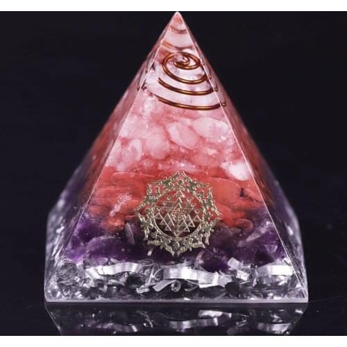 Rose Quartz Orgone Pyramid Reiki Emf Protection Energy Purifier Generator Spiritual Healing Meditation Orgonite Metaphysical