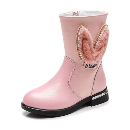 Boots Childrens Shoes Mother & Kids winter princess boots leather mid-calf boots girls fashion boots 2017 whole sale zipper