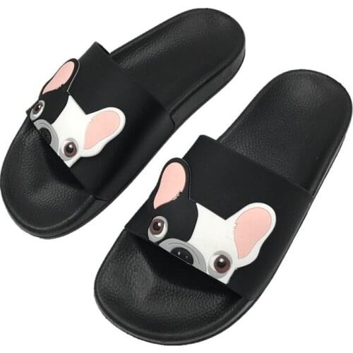 Slippers Women Cute Cartoon Dog Women Shoes Woman Fashion Beach Slides Flat Heels Flip Flops House Slides Shoe Sandalias Fashion