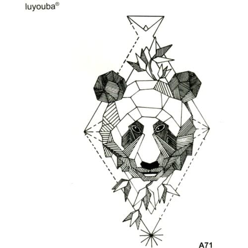 Panda Waterproof Temporary Tattoos Sleeves Beauty Tatuagem Henna Tattoo Tatuajes Kit Tatoo Flash Kids Stickers