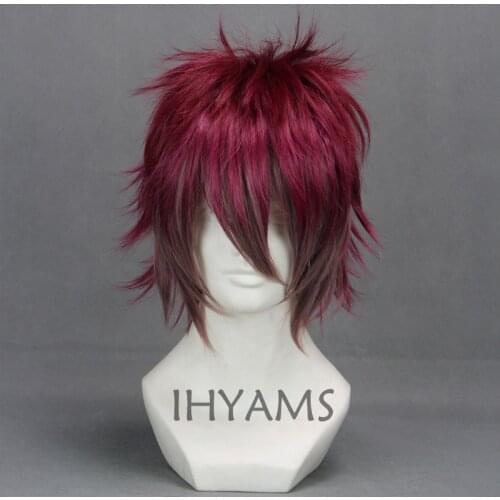 DIABOLIK LOVERS Sakamaki Ayato Dark Red mix Short Cosplay Wig + Wig Cap Free