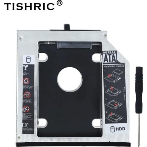 TISHRIC For IBM for Lenovo ThinkPad T510 T520 T530 T420 T430 Aluminum 12.7mm 2nd HDD Caddy SATA 3.0 2.5" SSD Case Enclosure