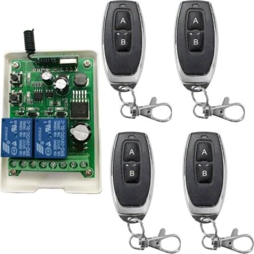 DC12V 24V 36V 48V 2CH 2-Gang RF Wireless Remote Control Switch System receiver transmitter universal