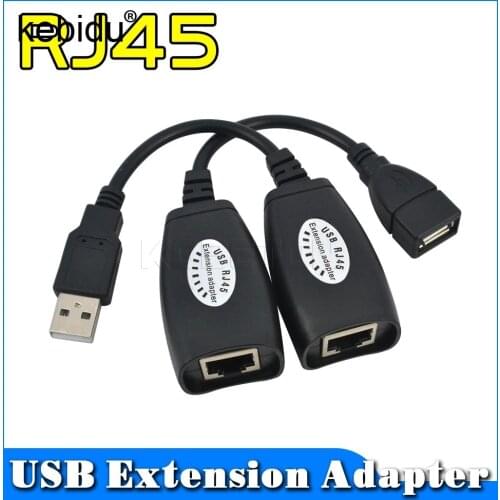 USB 2.0 MALE to FEMALE Cat6 Cat5 Cat5e 6 Rj45 LAN Ethernet Network cord Extender Extension Repeater Adapter Cable Up To 150 Feet