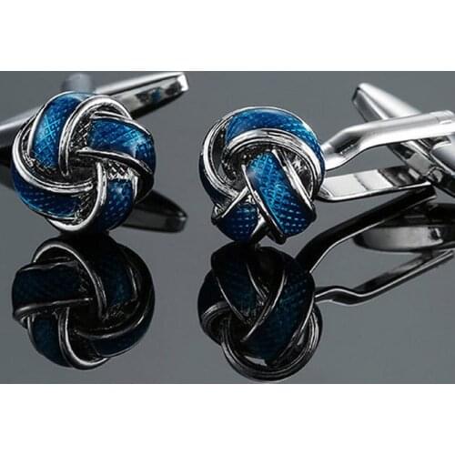 High quality mens Cufflinks new fashion jewelry blue twist Cufflinks mens and womens suits shirt buttons pin gifts