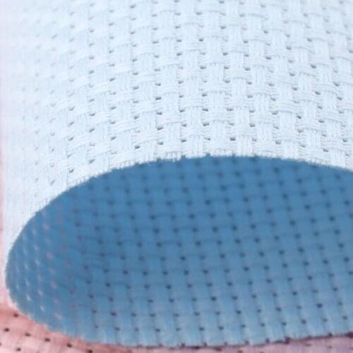 Higher quality embroidery fabric 18ST 18CT cross stitch canvas cloth light sky blue 50-50CM