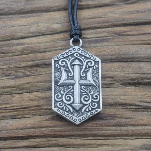 1pcs Trident Symbol Pendant Pagan Jewelry Men Necklace Jewelry Gift