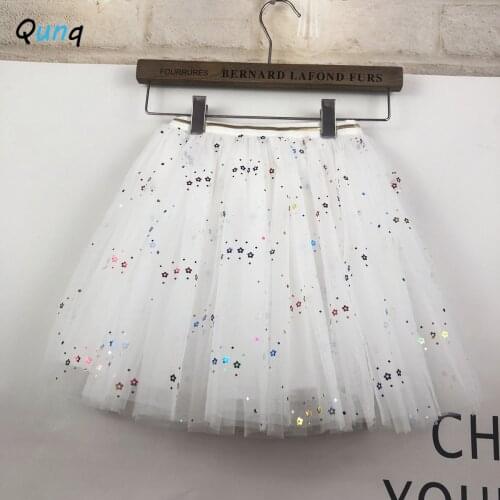 Girls Tutu Skirt Flower Sequin Mesh Kids Skirts for 2 3 4 5 6 7 8 9 10 Year Toddler Teens Children Princess Summer Clothing