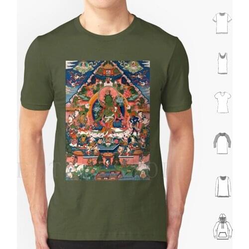 The Green Tara. T Shirt Diy Big Size 100% Cotton Tara Colorful Vintage Buddhist Buddha Deity Religion Religious Female Goddess