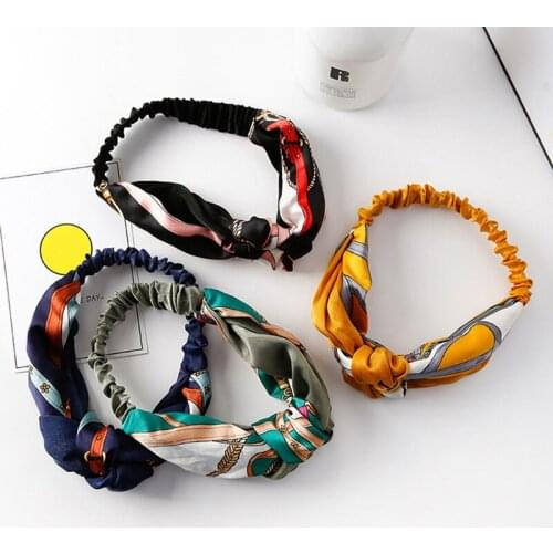 Womens Cross knot Headbands Floral Printed High Elasticity Sports Yoga Head Wraps Fashion Decoration for Women Girls NYZ Shop